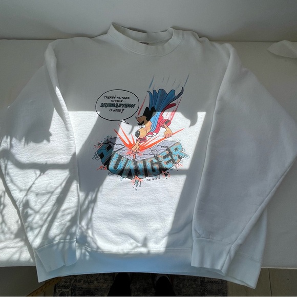 Vintage 1997 Hungerthon Underdog graphic fruit of a loop Heavy Cotton sweatshirt - Picture 4 of 11